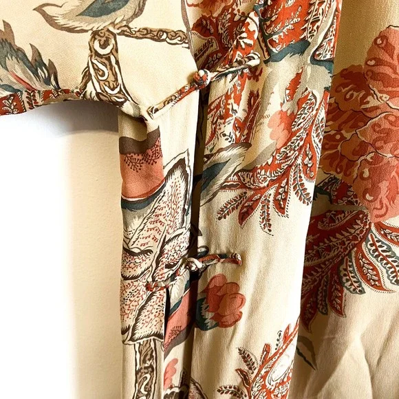 Ralph Lauren Collection Paisley Floral Silk Duster Kaftan Sz M Long Line Dress - Picture 8 of 14